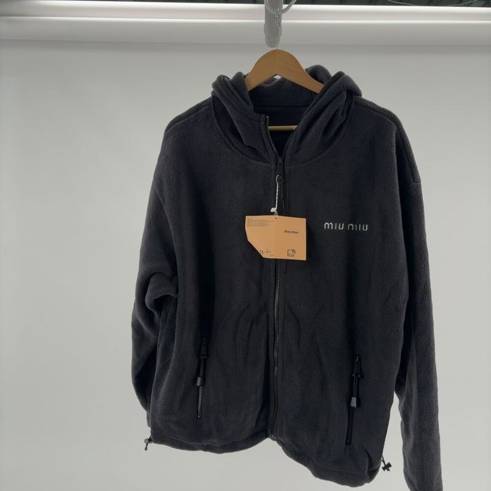 Miu Miu Hooded Zip-Up Sweatshirt
